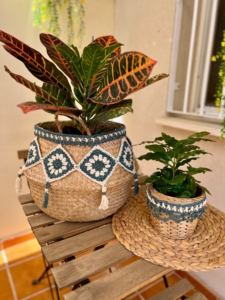 Decoración cestos a crochet